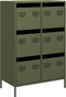 vidaXL - Hoge - kast - 68x39x101,5 - cm - staal - olijfgroen