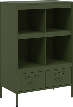 vidaXL - Hoge - kast - 68x39x101,5 - cm - staal - olijfgroen