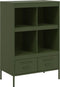 vidaXL - Hoge - kast - 68x39x101,5 - cm - staal - olijfgroen