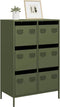 vidaXL - Hoge - kast - 68x39x101,5 - cm - staal - olijfgroen