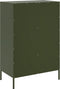 vidaXL - Hoge - kast - 68x39x101,5 - cm - staal - olijfgroen