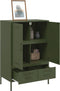 vidaXL - Hoge - kast - 68x39x101,5 - cm - staal - olijfgroen