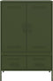 vidaXL - Hoge - kast - 68x39x101,5 - cm - staal - olijfgroen