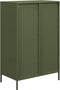 vidaXL - Hoge - kast - 68x39x101,5 - cm - staal - olijfgroen