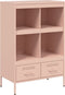 vidaXL - Hoge - kast - 68x39x101,5 - cm - staal - roze