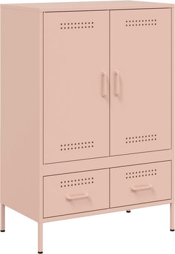 vidaXL - Hoge - kast - 68x39x101,5 - cm - staal - roze