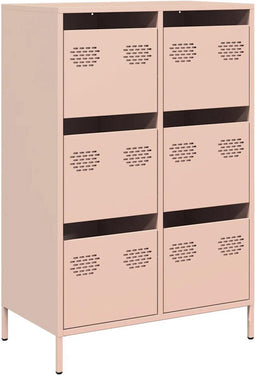 vidaXL - Hoge - kast - 68x39x101,5 - cm - staal - roze