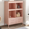 vidaXL - Hoge - kast - 68x39x101,5 - cm - staal - roze