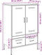 vidaXL - Hoge - kast - 68x39x101,5 - cm - staal - roze
