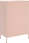 vidaXL - Hoge - kast - 68x39x101,5 - cm - staal - roze