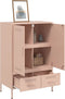 vidaXL - Hoge - kast - 68x39x101,5 - cm - staal - roze