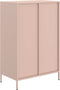 vidaXL - Hoge - kast - 68x39x101,5 - cm - staal - roze