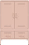 vidaXL - Hoge - kast - 68x39x101,5 - cm - staal - roze