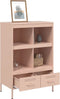 vidaXL - Hoge - kast - 68x39x101,5 - cm - staal - roze