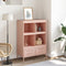 vidaXL - Hoge - kast - 68x39x101,5 - cm - staal - roze