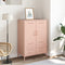 vidaXL - Hoge - kast - 68x39x101,5 - cm - staal - roze