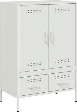 vidaXL - Hoge - kast - 68x39x101,5 - cm - staal - wit