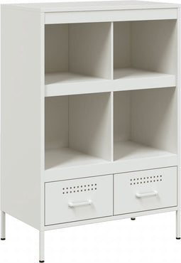 vidaXL - Hoge - kast - 68x39x101,5 - cm - staal - wit
