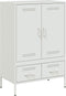 vidaXL - Hoge - kast - 68x39x101,5 - cm - staal - wit