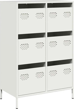 vidaXL - Hoge - kast - 68x39x101,5 - cm - staal - wit