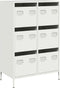 vidaXL - Hoge - kast - 68x39x101,5 - cm - staal - wit