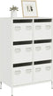 vidaXL - Hoge - kast - 68x39x101,5 - cm - staal - wit