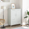 vidaXL - Hoge - kast - 68x39x101,5 - cm - staal - wit