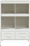 vidaXL - Hoge - kast - 68x39x101,5 - cm - staal - wit