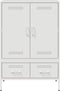 vidaXL - Hoge - kast - 68x39x101,5 - cm - staal - wit