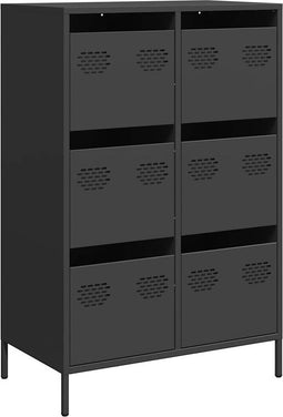 vidaXL - Hoge - kast - 68x39x101,5 - cm - staal - zwart