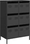 vidaXL - Hoge - kast - 68x39x101,5 - cm - staal - zwart