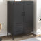 vidaXL - Hoge - kast - 68x39x101,5 - cm - staal - zwart