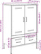 vidaXL - Hoge - kast - 68x39x101,5 - cm - staal - zwart
