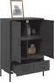 vidaXL - Hoge - kast - 68x39x101,5 - cm - staal - zwart