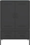 vidaXL - Hoge - kast - 68x39x101,5 - cm - staal - zwart