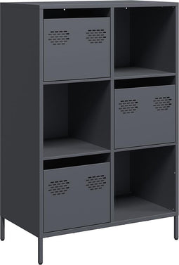 vidaXL - Hoge - kast - 68x39x103,5 - cm - staal - antracietkleurig