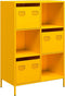 vidaXL - Hoge - kast - 68x39x103,5 - cm - staal - mosterdgeel