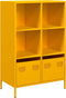 vidaXL - Hoge - kast - 68x39x103,5 - cm - staal - mosterdgeel