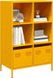 vidaXL - Hoge - kast - 68x39x103,5 - cm - staal - mosterdgeel