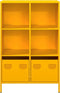 vidaXL - Hoge - kast - 68x39x103,5 - cm - staal - mosterdgeel