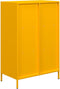 vidaXL - Hoge - kast - 68x39x103,5 - cm - staal - mosterdgeel