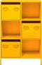vidaXL - Hoge - kast - 68x39x103,5 - cm - staal - mosterdgeel