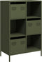 vidaXL - Hoge - kast - 68x39x103,5 - cm - staal - olijfgroen
