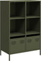 vidaXL - Hoge - kast - 68x39x103,5 - cm - staal - olijfgroen