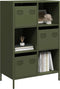 vidaXL - Hoge - kast - 68x39x103,5 - cm - staal - olijfgroen