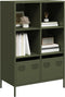 vidaXL - Hoge - kast - 68x39x103,5 - cm - staal - olijfgroen