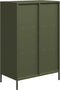 vidaXL - Hoge - kast - 68x39x103,5 - cm - staal - olijfgroen