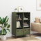 vidaXL - Hoge - kast - 68x39x103,5 - cm - staal - olijfgroen