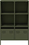 vidaXL - Hoge - kast - 68x39x103,5 - cm - staal - olijfgroen