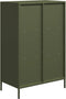 vidaXL - Hoge - kast - 68x39x103,5 - cm - staal - olijfgroen